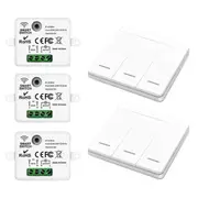 433Mhz Smart Wireless Switch RF Self-Powered Push Button Wall Panels Remote Controller Light Switch Wall Switch As Shown