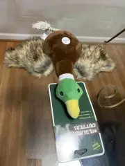 Jmle Wildlife Critters Interactive Duck 16” Pet Dog Toy Clinker& Squeaker.
