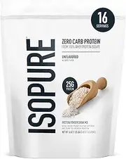 Isopure Whey Protein Isolate, Unflavored, 1 Pound (Packaging May Vary)