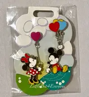 NEW ON CARD Disney Mickey and Minnie Mouse Dangler Pin Set