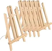 HAKZEON 6 Pack 20 x 40 CM Wooden Tabletop Easel, Mini Easel with Movable Bar, Adjustable Wood Easel Stand for Paintings, Drawings, Framed Photos, Signs