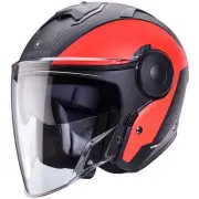 Soho Milano Matt Black Red Jet Helmet