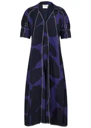 Lovebirds Nilly Printed Silk Midi Dress - Purple - S (UK10-12) S (UK10-12)