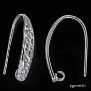 Large Sterling Silver Hammered Earring Hook Ear Wire Connector #97297