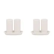 2PK Ecology Signature Porcelain Kitchen Salt & Pepper Serveware Set - White