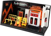 1/24 Diorama Car Garage Diorama Model, Garage Scene Model, Display Scenery Model, Repair Shop Model for Micro Landscape, with Oil Machine