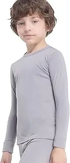 [Subuteay] Boys Thermal Top Fleece Lined Underwear Long Sleeve Undershirts Baselayer