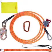 VEVOR Steel Core flipline, 1/2" x 8' Arborist Flipline, Flip Line for Tree Climbing with Alloy Steel Snap Hook, Aluminum Alloy Carabiner and Extra Too