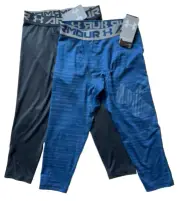 UNDER ARMOUR 2 pair Heat Gear Boys Leggings Y Medium NWT Black/Blue Compression