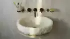 White quartz Onyx Stone Wash Basin Sink, Marble Wash Basin Sink, Home Decor