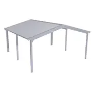 Stratco Domestic Gable Roof Double Car Shed Without Walls 6.00 x 6.15 x 2.4m Zinc/Al