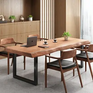 實木桌原木桌工業風桌子書桌電腦桌家用辦公桌實木桌板桌面泡茶桌原木桌板大長桌子茶幾
