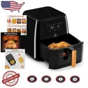 Large 8 Qt Nonstick Air Fryer with 360° Turbo Airflow & Digital Controls