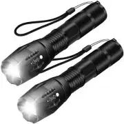 2 Pack LED Torch Flashlight, Military Grade 5 Modes XML T6 800 Lumens Tactical