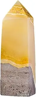 Crystal Towers | Polishing Natural Citrine Crystals Statues | Natural Reiki Stone Figurine Desk Decor, Home Decor for Wealth Success Abundance Divination