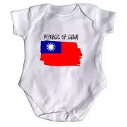 Republic Of China Country Flag Nationality - Soft Babygrow Gift Newborn Baby