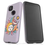 For Google Pixel 4a Tough Protective Cover, Sleeping Moon
