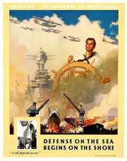 defense on the sea (USA)4 World W II Propaganda poster accent wall art