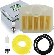 Air Fuel Filter for Husqvarna 340 345 346xp 350 351 353 Chainsaw Carb Tune Up Kit with Fuel Line Spark Plug Primer Bulb