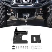 Black Bumper Winch Mount Plate Steel Brackets For Can-Am Commander 800 1000 Max