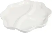 KICHOUSE Beautiful Ceramic Breakfast Plate 3-Grid Dinnerware Elegant Ceramic Dinnerware Set