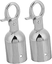 2 Pcs Post Queue Rope Ends Cord Locks for Crowd Control Barriers Secure Attachment Stanchion Hooks with Stylish Design Silver Rope End Fittings for Event Management