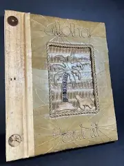 Vintage Photo Album Handmade Scrapbook Aloha Hawaii Banana Leaf Palm Tree 9”x11”