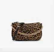 Michael Kors Carmela Leather S Pouchette Calf Hair Chain & Crossbody Strap Bag