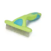 Dog and Cat Grooming Swivel Pin Undercoat Rake 20 Long Chrome Pins Non Slip Grip