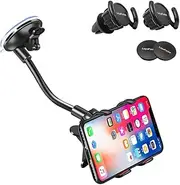Car Phone Mount, LoyaForba Universal Phone Holder For Car Cell Phone, 360 Degrees Dashboard Desk Wall Bracket for GPS Navigation and Any Smartphone