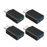 4 Pack USB Type C to OTG Adapter USB 3.1 Male to USB 3.0 A Female Cable Converter Thunderbolt 3/4 Adapter for MacBook Pro, Air, iPad Pro (Black)