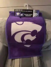 Kansas State Wild cats 2 Piece Bathroom Rug Set Rectangular Rug And Contour Rug