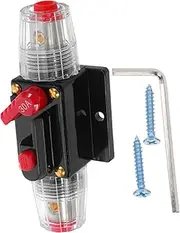 Gadpiparty 1 Set Reset Fuse Holder: 30a Automotive Manual Resettable Inline Circuit Breaker - Fuse Holder Overload Protection for Car Stereo Amplifier Industrial Automation