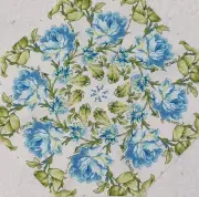 16 9.5" Blue Roses & Hydrangeas #2 Stack & Whack Quilt Blocks * Kaleidoscope