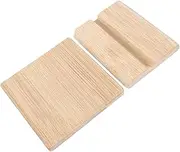 1 Set Blank Bamboo Board Name Plate Payment Code Board Name Board Index Bamboo Board Bamboo Blank Sign Bamboo Board with Base Display Board Desktop Business Board Khaki
