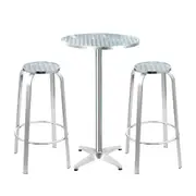 Outdoor Aluminium Bistro Set Bar Table & Stools
