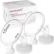 Nenesupply 15mm 2 pc Flanges Duckbill Valves Compatible with Spectra S2 S1 9 Plus Synergy Gold Breastpump Replacement to Spectra Pump Parts Flange Accessories Wide Mouth Work with Backflow Protector