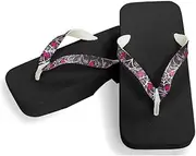 Hajime(一歩) [One Step] [Hajime] Geta Clogs Soft and Water Resistant Sponge 11.2 inches (28.5 cm) BK/Spider Spider (Spider/28.5), spider, 28.5 cm