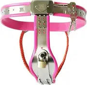 HCUDFN Stainless Steel Chastity Belt Device BDSM Bondage Chastity Belt Silicone Sexy Women Chastity Panty Sex Toys for Women Couples(Waist 60~90cm)