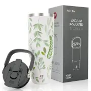 40 oz 2.0 Stainless Steel Tumbler with Leak-Proof Lid and Straw, Double-Wall ...