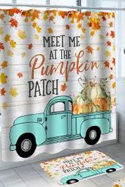 Cool Autumn Truck Meet me at the Pumpkin Patch Shower Curtain