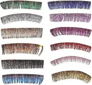 CRILSTYLEO 6 Pairs Glitter False Lashes Fluffy Colored Cosmetic Lashes for Halloween Cosplay Costume Parties Enhance Eye Makeup with Vibrant Colors Random Color