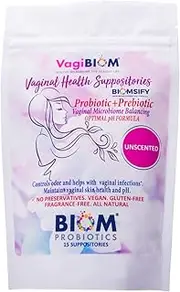 Biom Probiotics-Biom Vaginal Probiotic Suppository: Natural Vaginal Ph And Odor Control Regimen; Balance And Nourishes Vaginal Microe Against Infections; No Parabens, Fragrance-Free (15)
