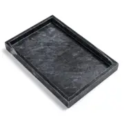 Black Marble Tray Stone Bathroom Tray Decorative Holder Tissrue Candle Soap Towe
