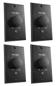 (4) Rockville VOL7035 Black 35w 70v Wall Volume Control Zone Controllers