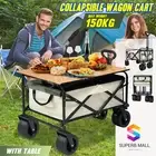Heavy Duty Wagon Cart Folding Garden Beach Trolley Trailer Outdoor Camp Picnic