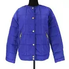 Rebecca Minkoff Sapphire Box Quilted Puffer Jacket L Gold Snap Front Large NEW