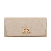 Elegant Fashion Clutch Purses Magnetic Square Bag for Womens-Gold