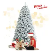 NNECW 1.8M White Artificial Holiday Christmas Tree with 600 PVC Tips for Christm