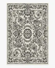 185' x 275' | Machine Washable Runner Rug | Kid & Pet Friendly | Indoor Rug | Delphina Black & White Rug | Ruggable
